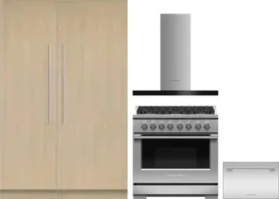 5 Piece Package Includes Refrigerator, Freezer, Range, Hood And Dishwasher